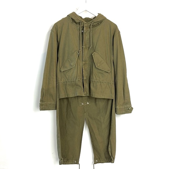 Saint Laurent SS/14 Khaki Gabardine Fishtail Military Parka - Picture 2 of 15
